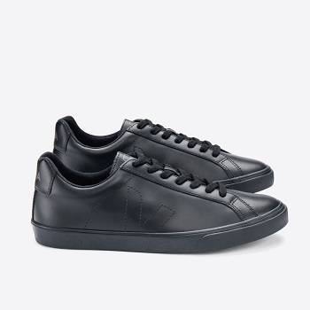 Scarpe Veja Esplar Leather - Sneakers Donna Nere, Italia IT 163R